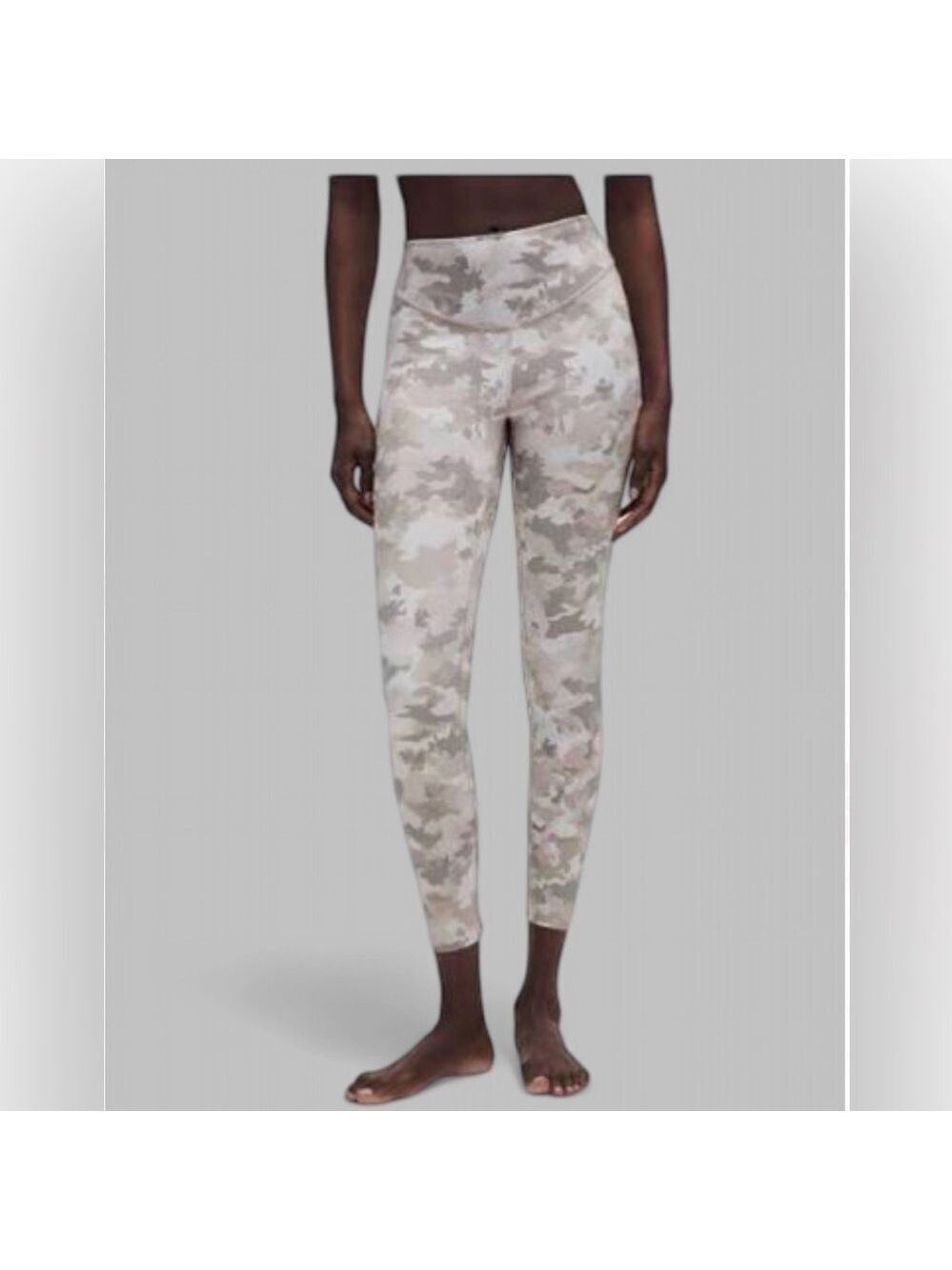 Lululemon Wunder Under Smooth Cover HR 25"leggings Camo Warm Ash Grey size 6-NWT